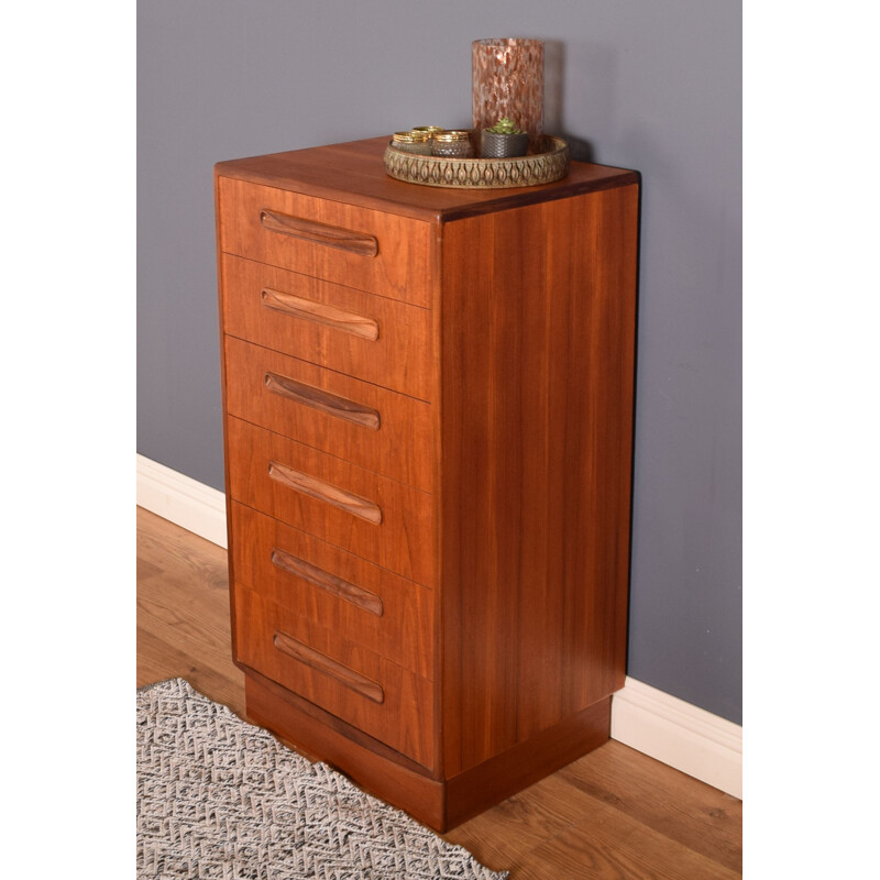 Mid-century tall teak chest of drawers by Victor Wilkins for G Plan "Fresco", 1960s