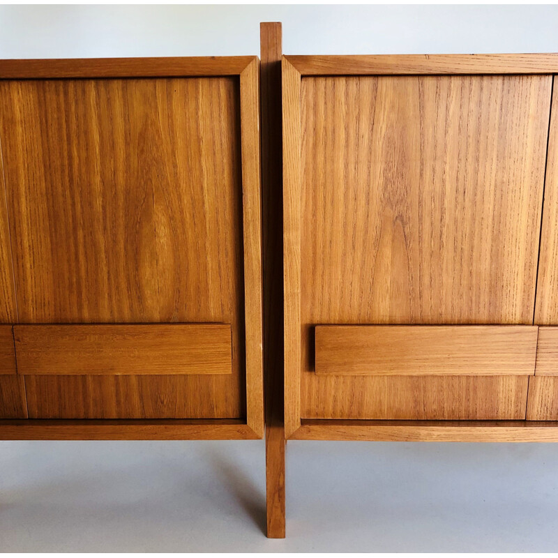 Vintage elm veneer sideboard, Italy 1960