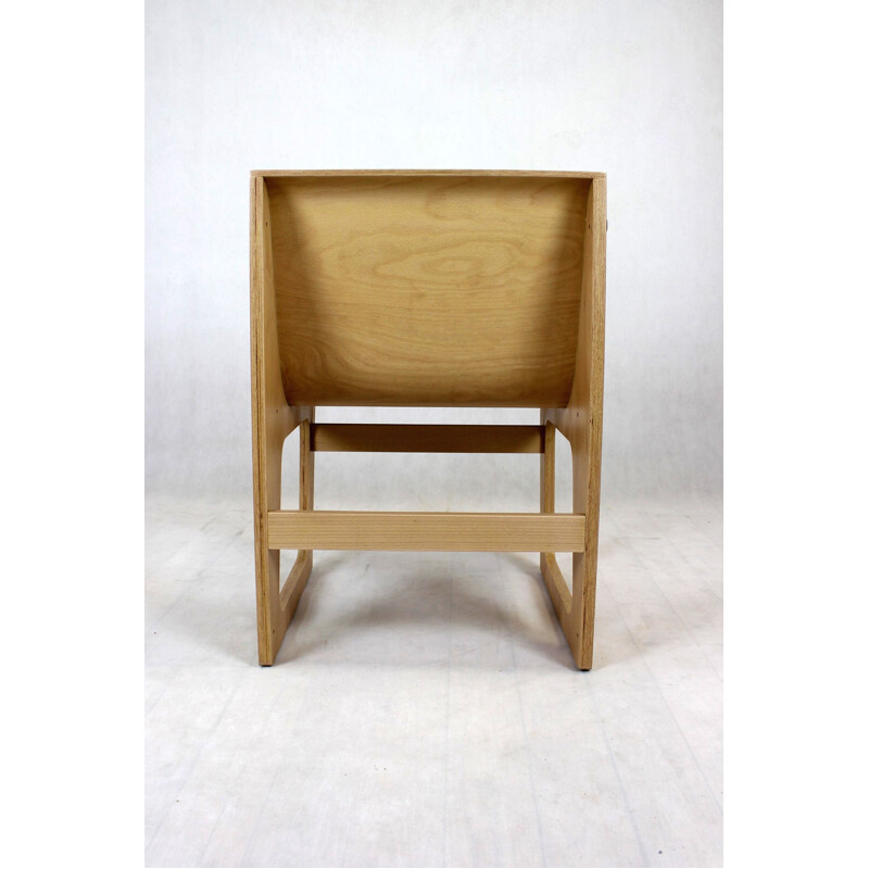 Vintage beech plywood bench Symposio by René Šulc for TON, 2010s