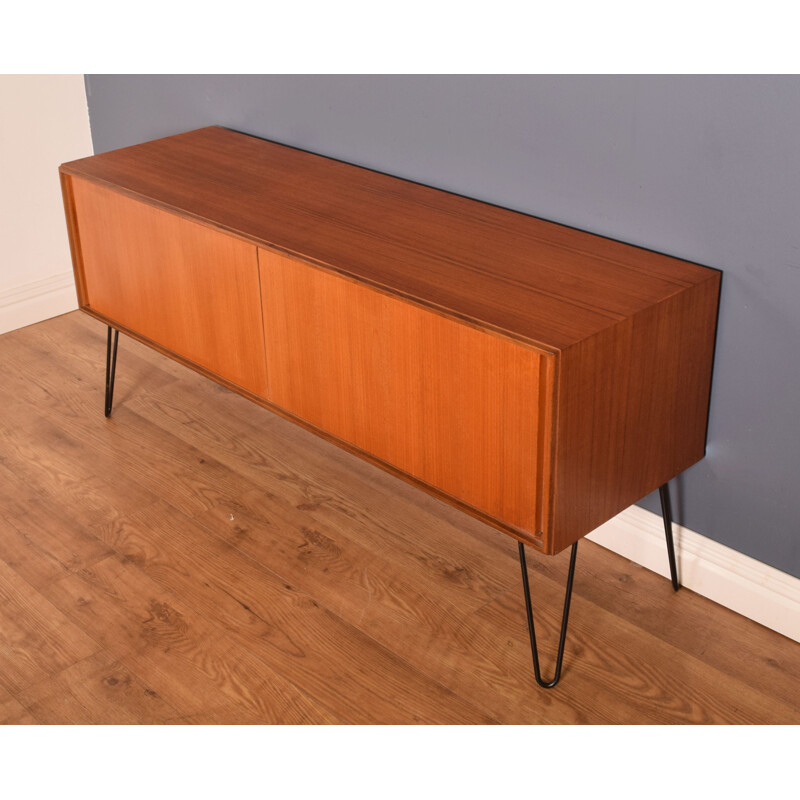 Mid-century teak sideboard cabinet hair pin legs for G Plan, 1960s