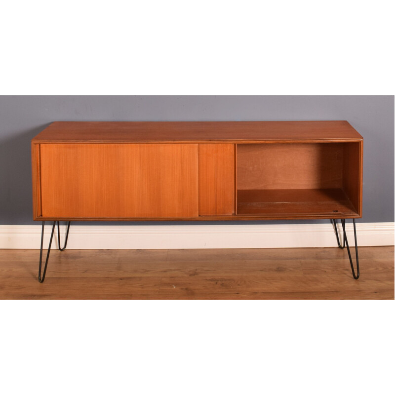 Mid-century teak sideboard cabinet hair pin legs for G Plan, 1960s