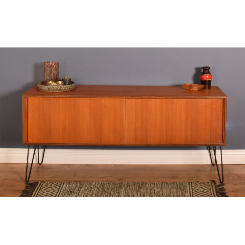 Mid-century teak sideboard cabinet hair pin legs for G Plan, 1960s