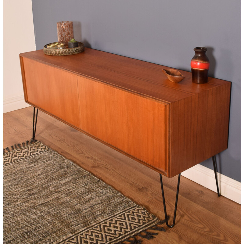 Mid-century teak sideboard cabinet hair pin legs for G Plan, 1960s