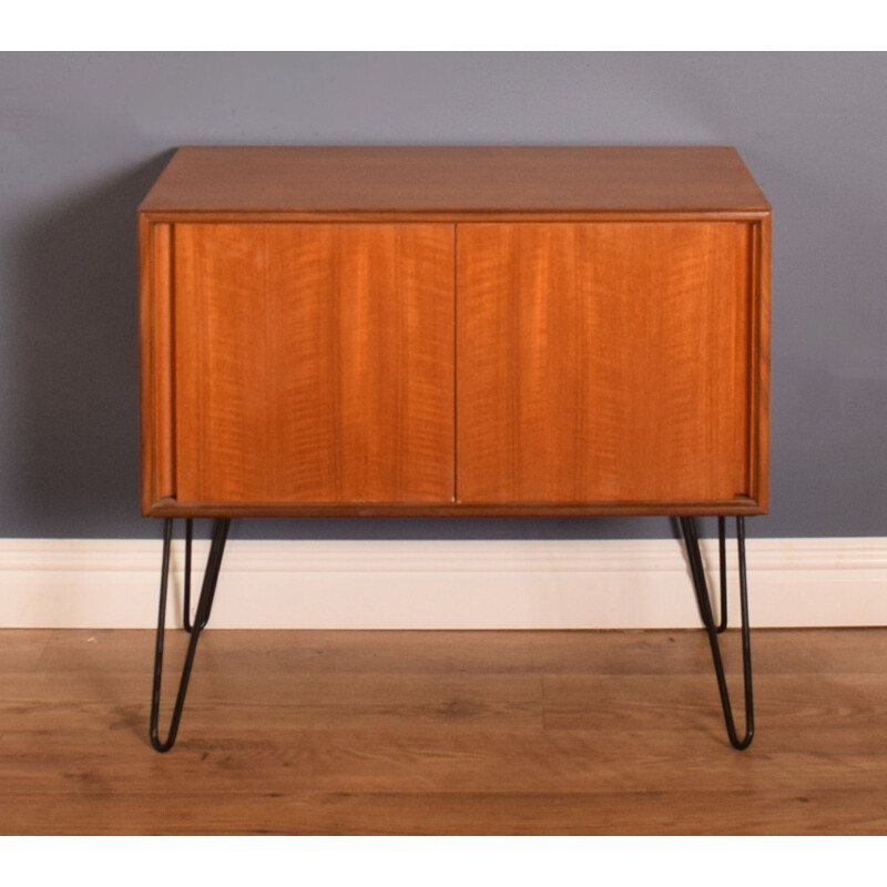 Mid-century teak sideboard or record cabinet hair pin legs for G Plan, 1960s