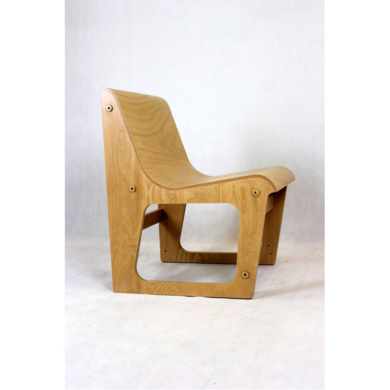 Vintage beech plywood chair Symposio by René Šulc for TON, 2010s