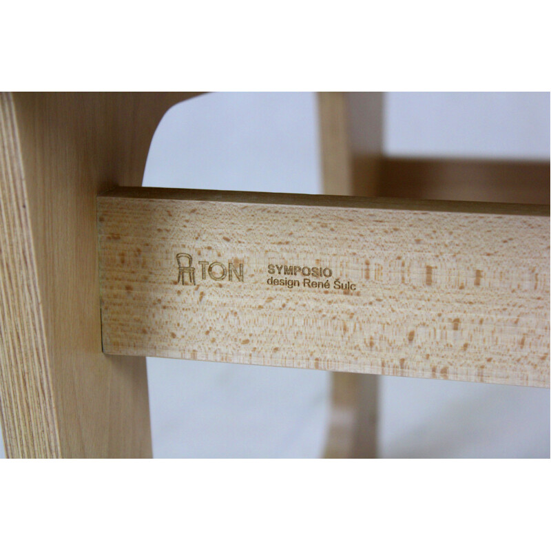 Vintage beech plywood chair Symposio by René Šulc for TON, 2010s