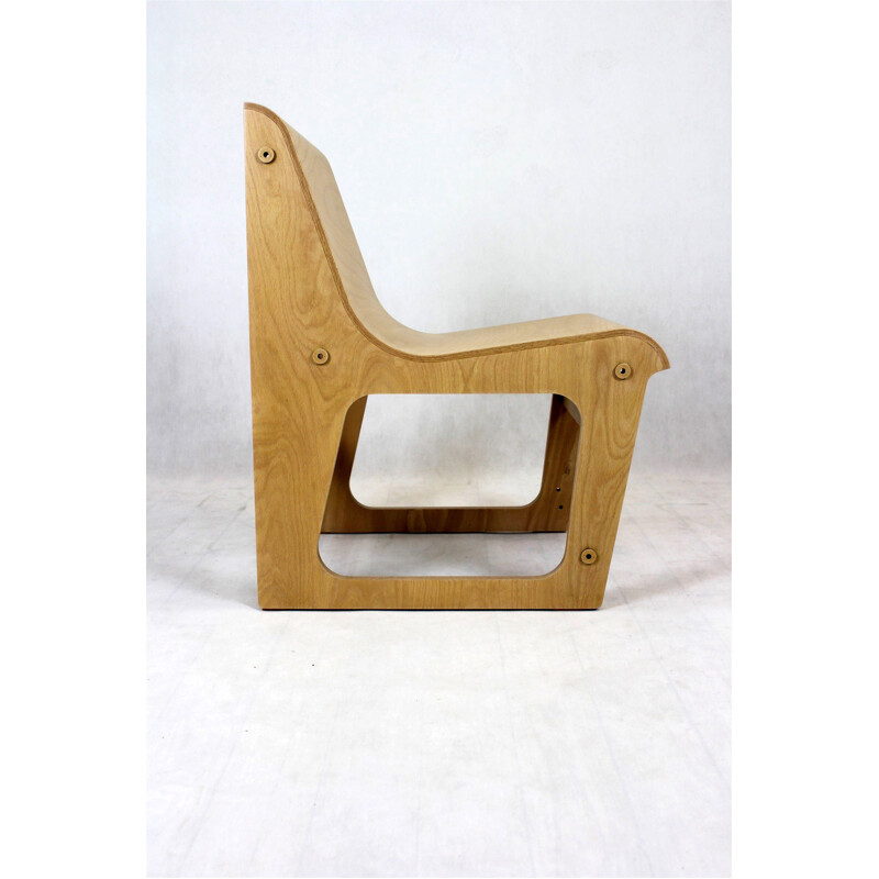 Vintage beech plywood chair Symposio by René Šulc for TON, 2010s
