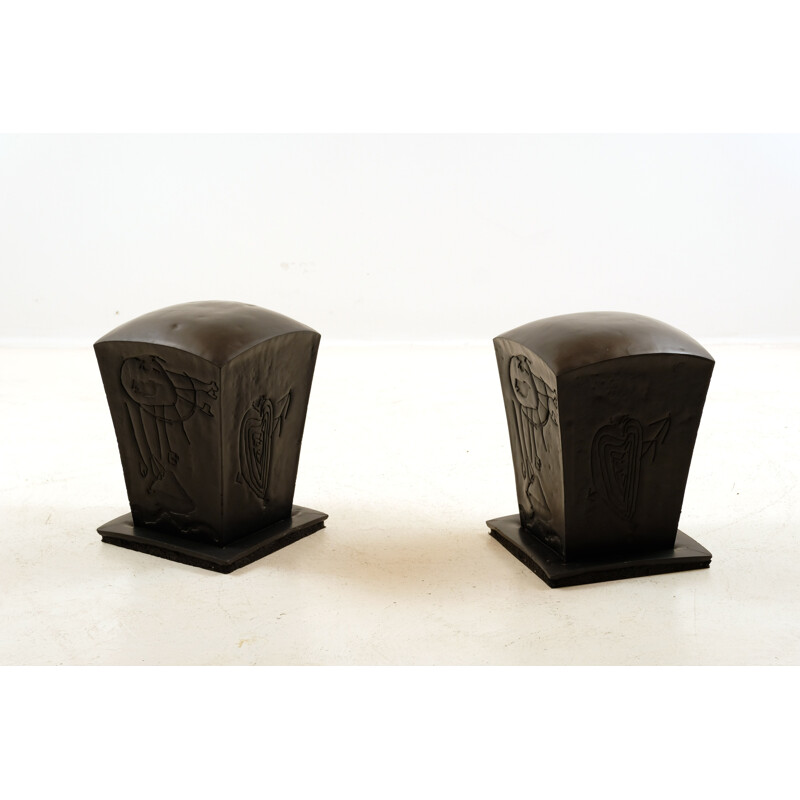 Pair of vintage Ara stools by P. Starck, 1985