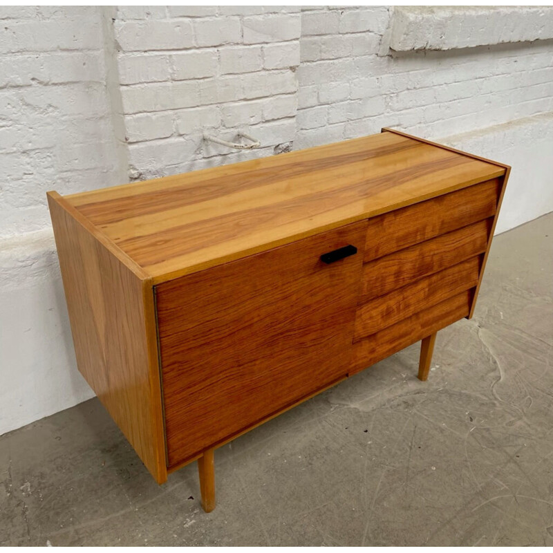 Vintage wood and glass sideboard, 1970s