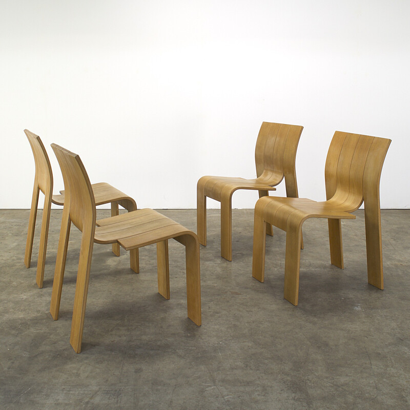 Suite de 4 chaises "Strip" Castelijn empilables, Gijs BAKKER - 1970