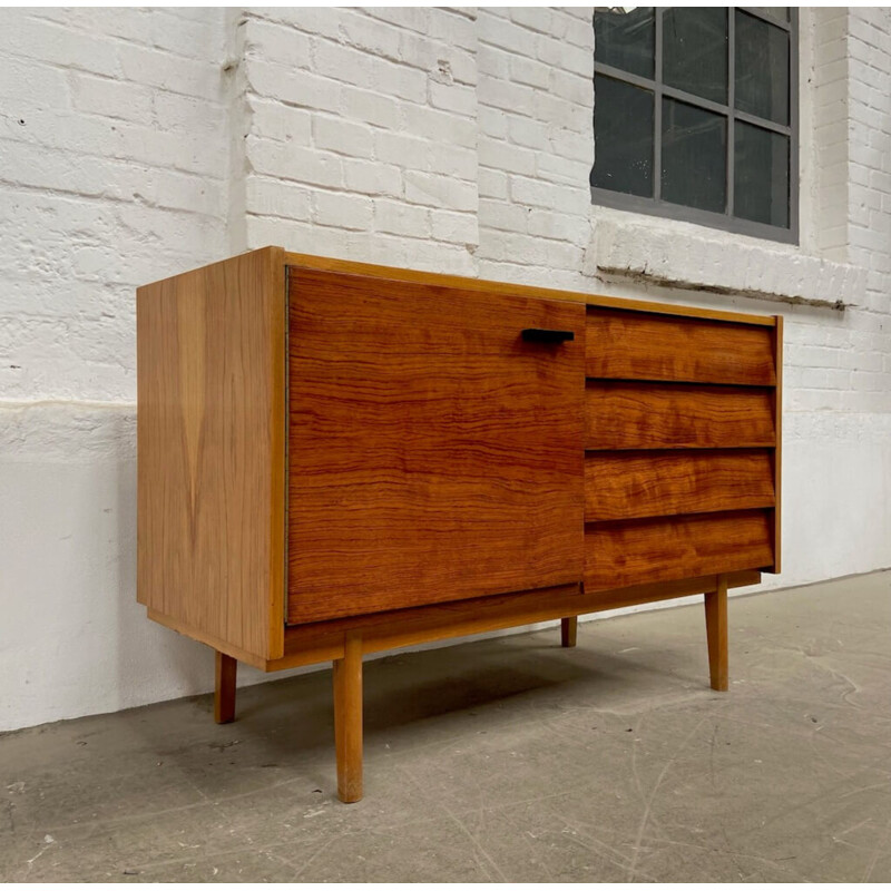 Enfilade vintage en bois et verre, 1970