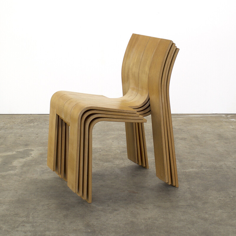 Set of 4 Castelijn stackable "Strip" chairs, Gijs BAKKER - 1970s