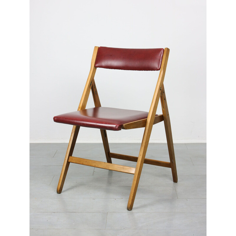 Vintage red Eden folding chair by Gio Ponti