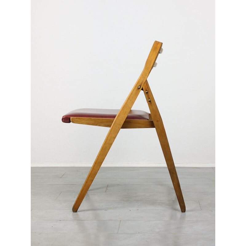Chaise pliante vintage eden rouge par Gio Ponti
