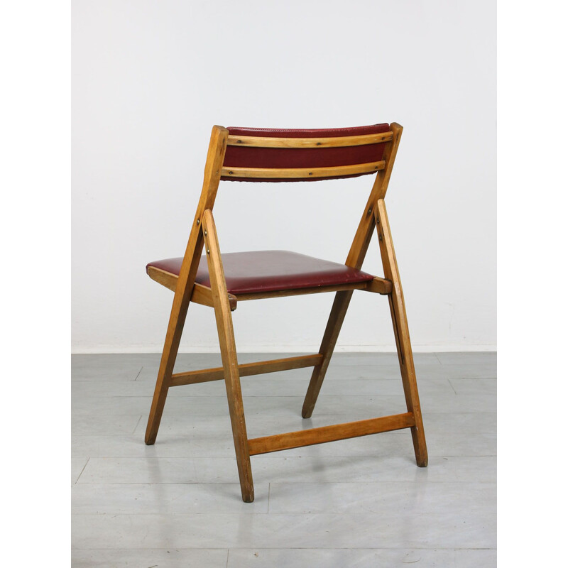 Vintage red Eden folding chair by Gio Ponti