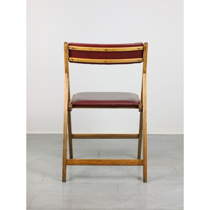 Vintage red Eden folding chair by Gio Ponti