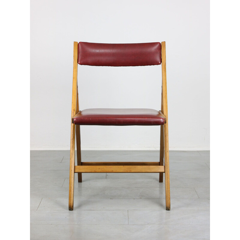 Chaise pliante vintage eden rouge par Gio Ponti