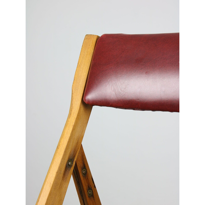 Vintage red Eden folding chair by Gio Ponti