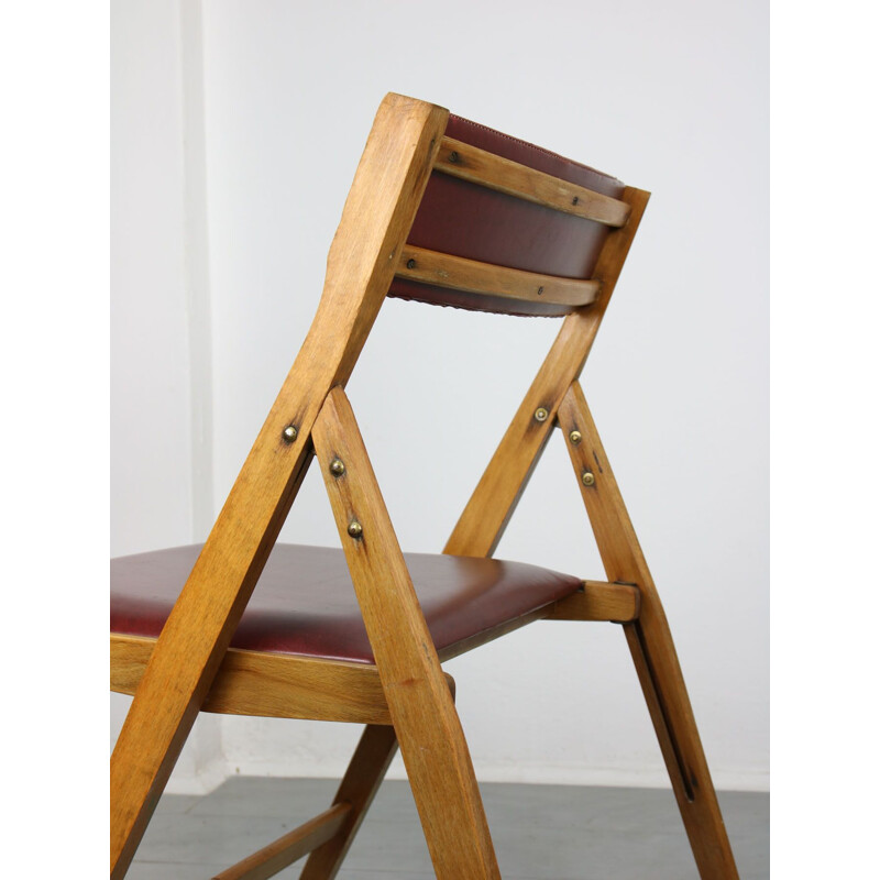 Vintage red Eden folding chair by Gio Ponti