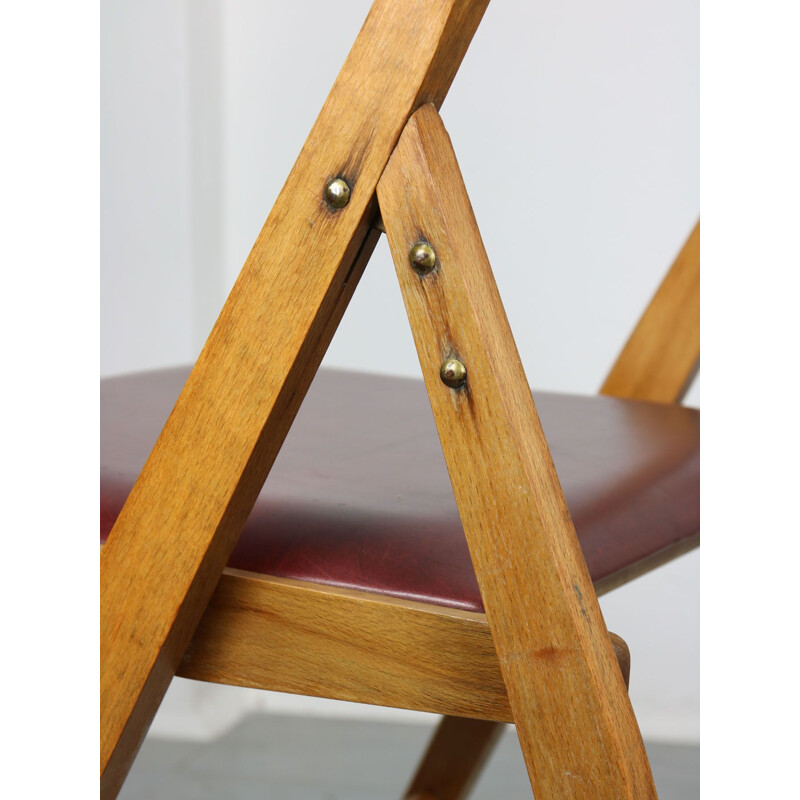 Vintage red Eden folding chair by Gio Ponti