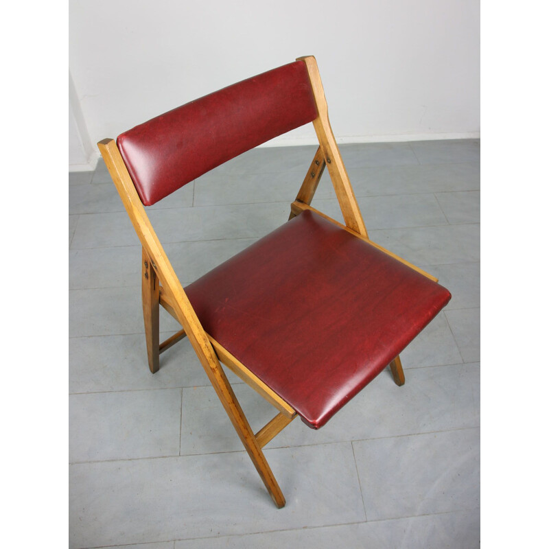 Vintage red Eden folding chair by Gio Ponti