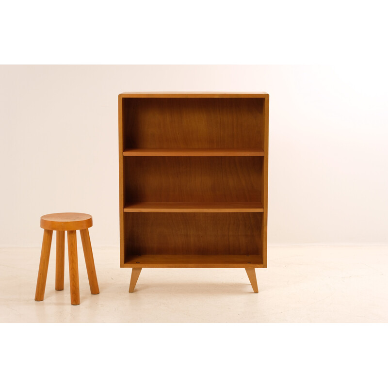 Vintage birch wood bookcase, 1950