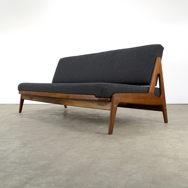 Daybed sofa in teak and fabric, Arne Wahl IVERSEN - 1960s