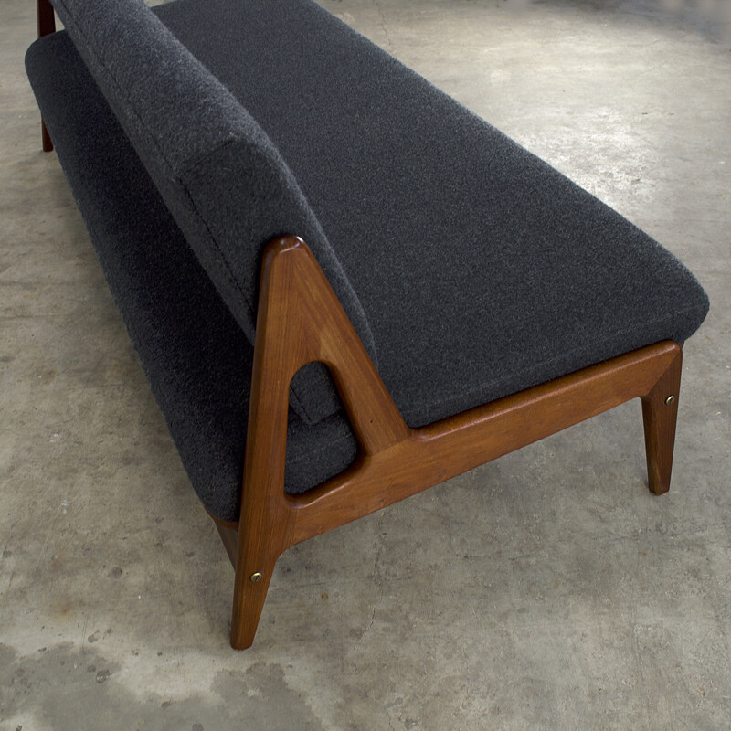 Daybed sofa in teak and fabric, Arne Wahl IVERSEN - 1960s