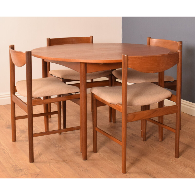 Mid century teak round dining set by Kofod Larsen for G Plan