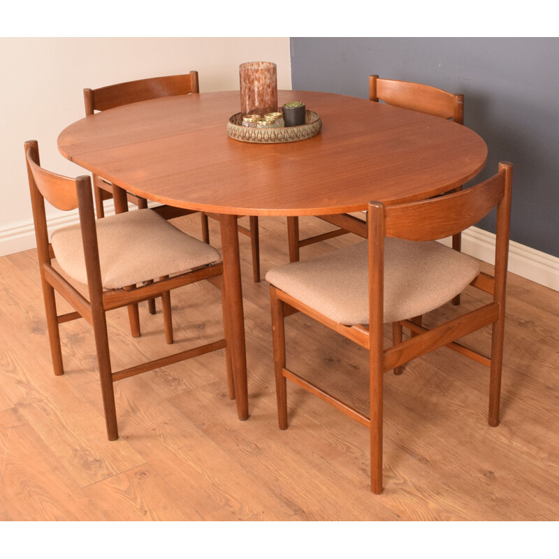 Mid century teak round dining set by Kofod Larsen for G Plan