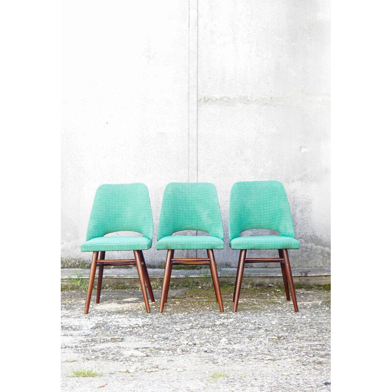 Ensemble de 3 chaises à manger vintage, CZ 1960