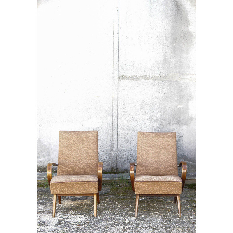 Pair of vintage armchairs by J.Smidek, CZ 1960s