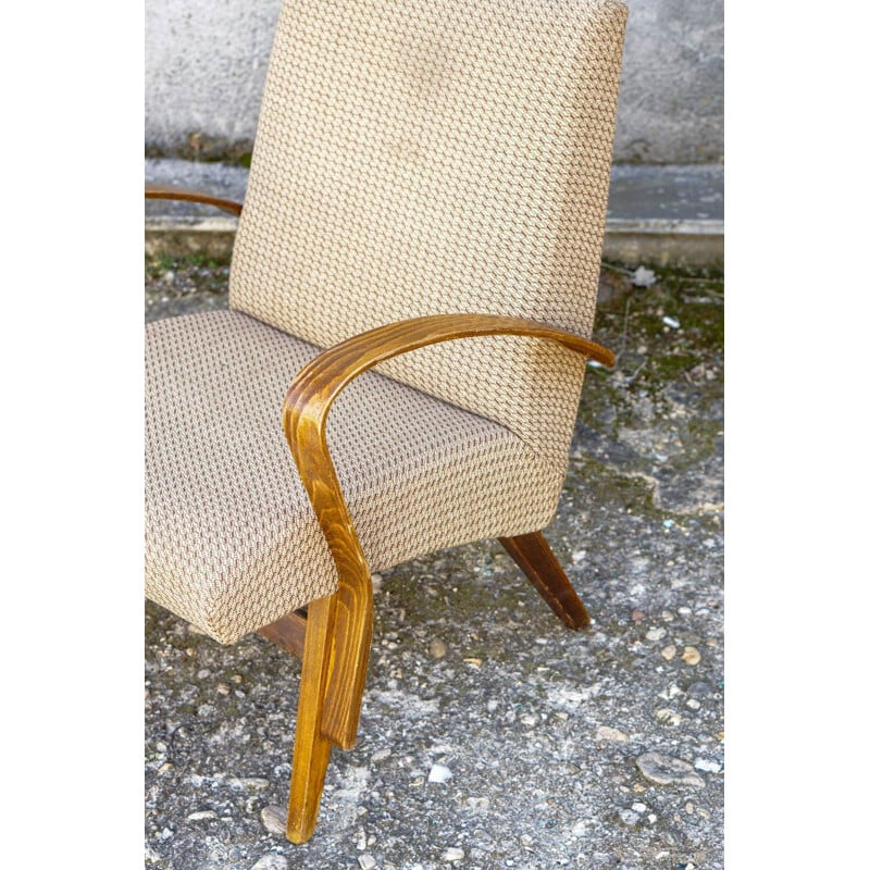 Mid century beige armchair by J.Smidek, CZ 1960s