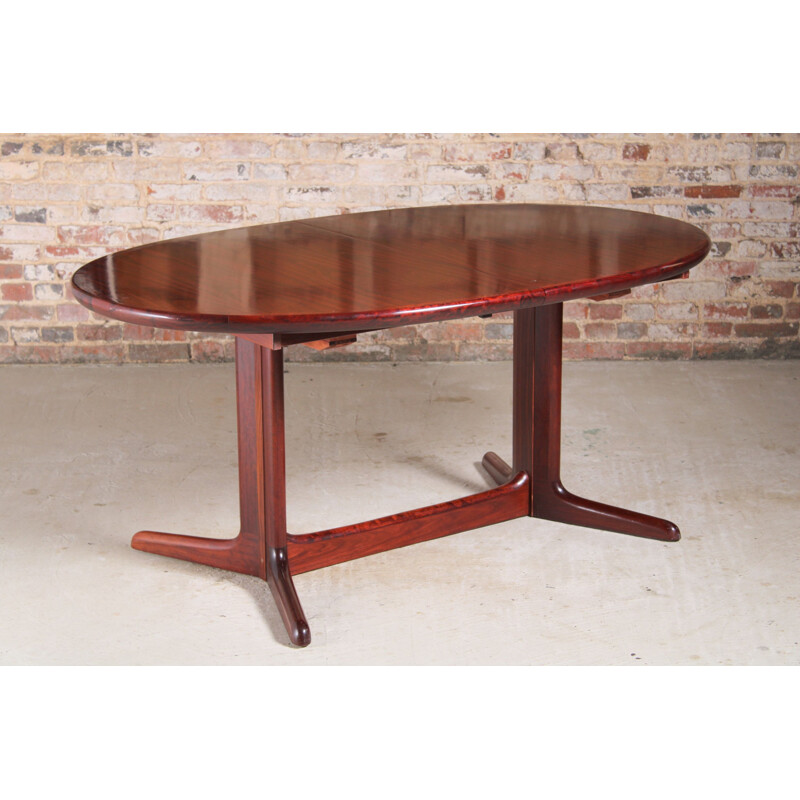 Danish mid century oval rosewood dining table, 1970s