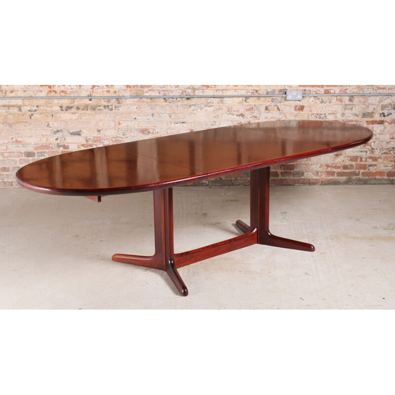 Danish mid century oval rosewood dining table, 1970s