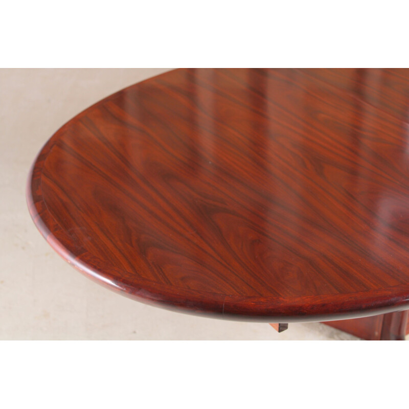 Danish mid century oval rosewood dining table, 1970s