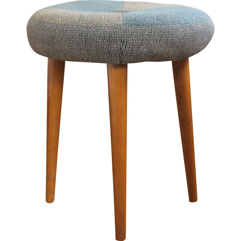 Mid-century stool with fabric, 1960s