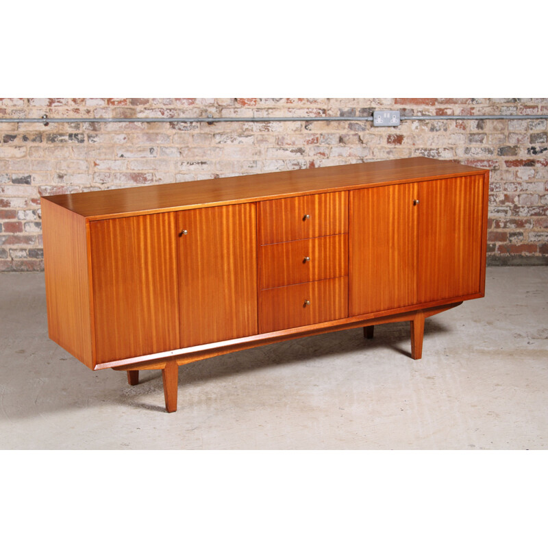 British mid century mahogany sideboard by Peter Hayward for Vanson, 1950s