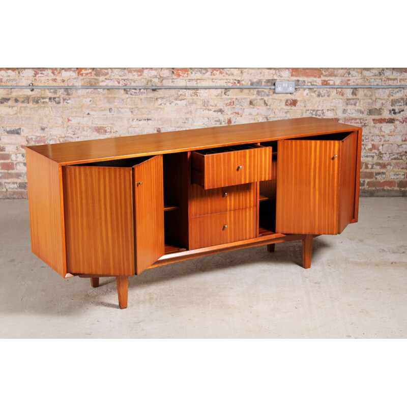 British mid century mahogany sideboard by Peter Hayward for Vanson, 1950s