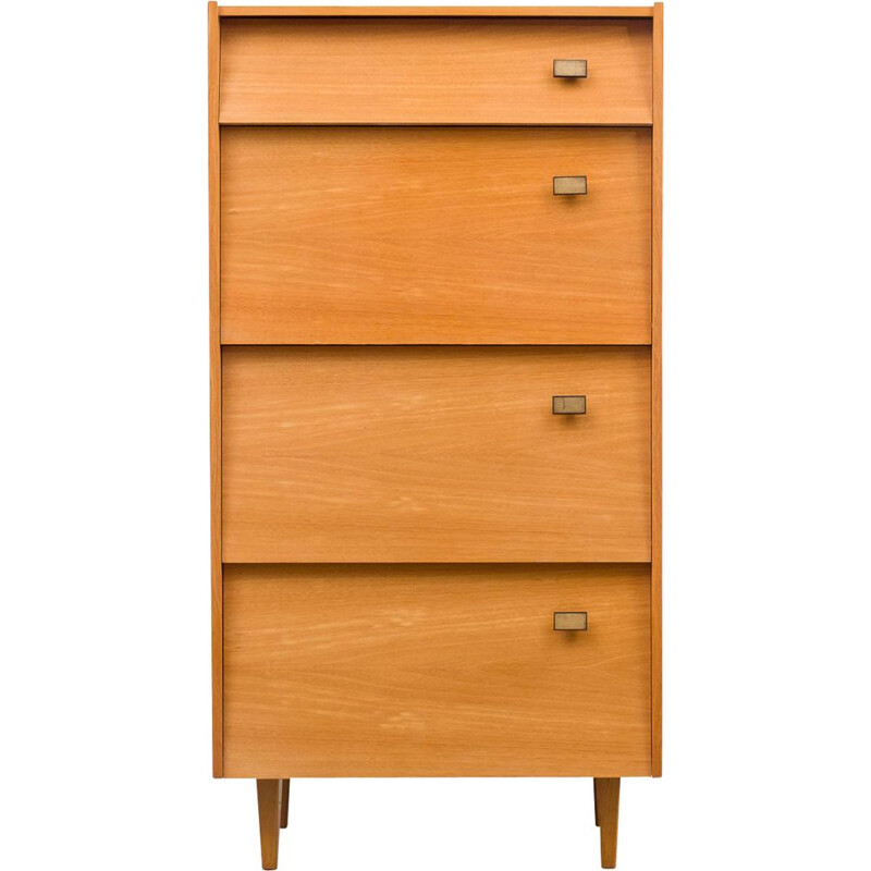 Mid-century elmwood shoe cabinet, 1960s