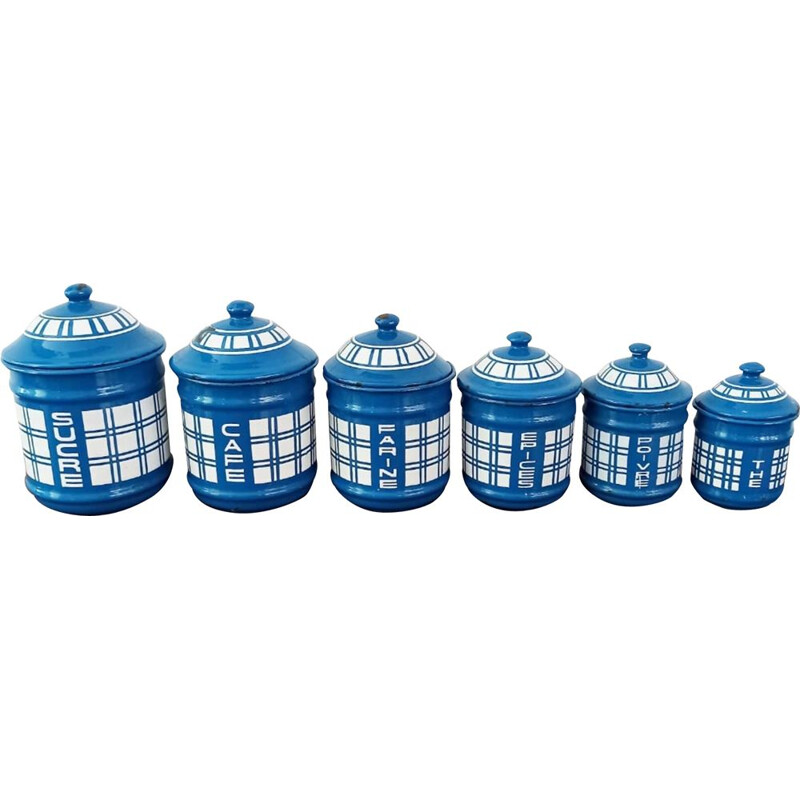 Enameled vintage spice jars