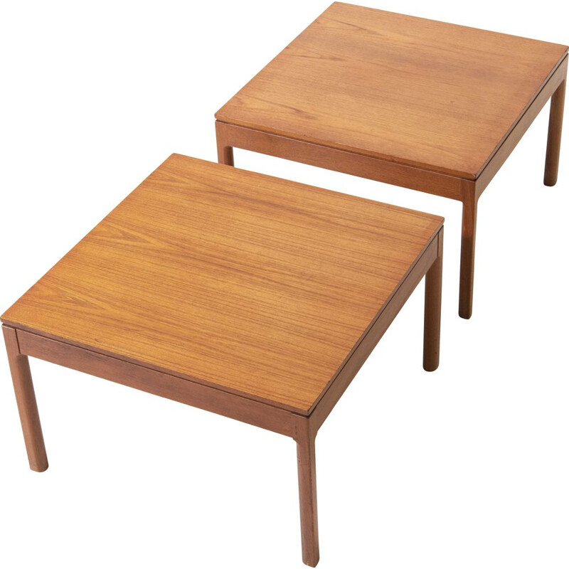 Set of 2 vintage side tables in teak, 1950s