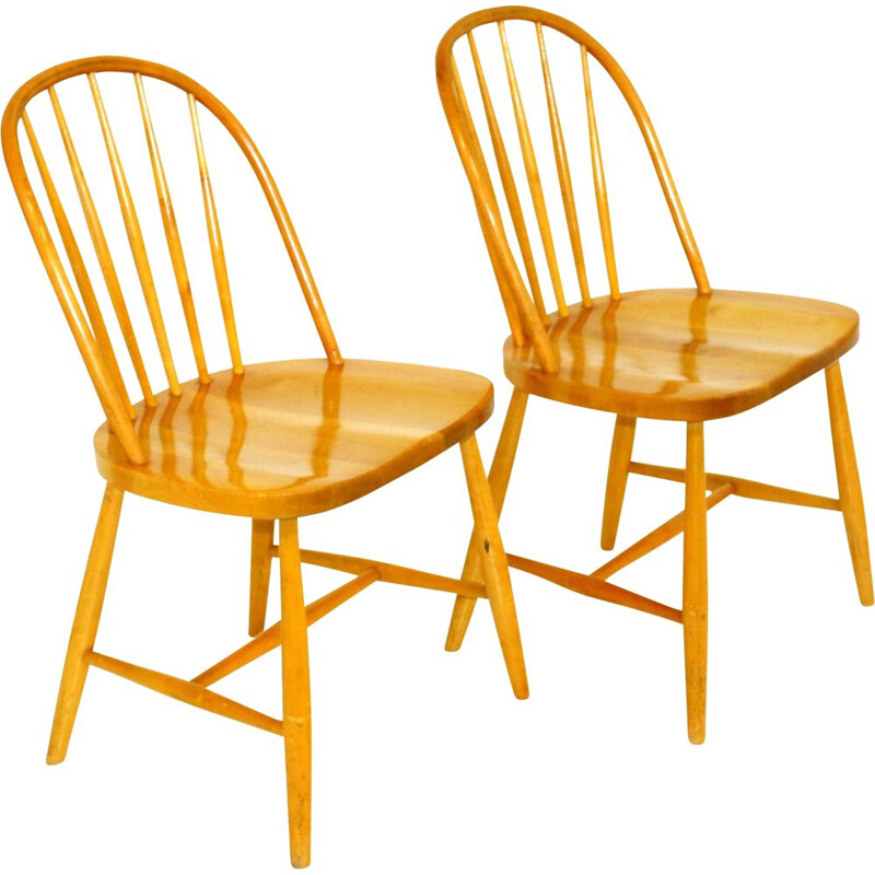 Pair of vintage "Pinnstol" chairs, Sweden 1960
