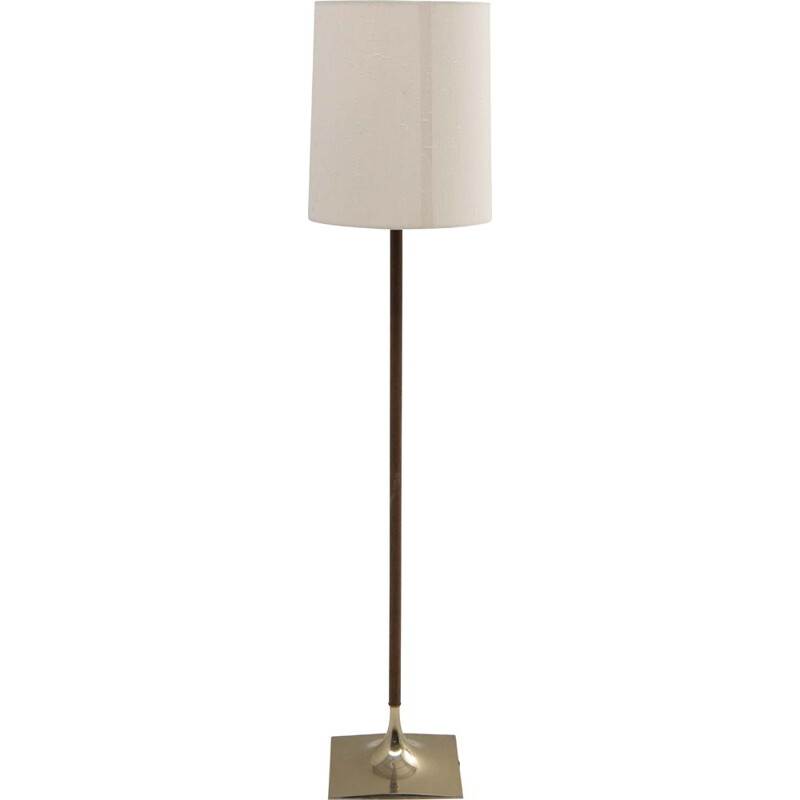 Vintage floor lamp with brass base, 1960