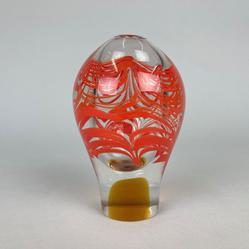 Vase vintage en verre d'art par Ivo Rozsypal, Tchécoslovaquie 1970