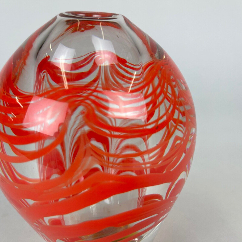 Vintage art glass vase by Ivo Rozsypal, Checoslováquia 1970