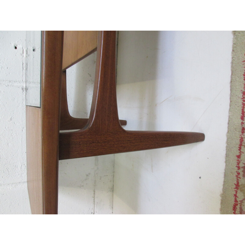 Vintage teak and glass coffee table