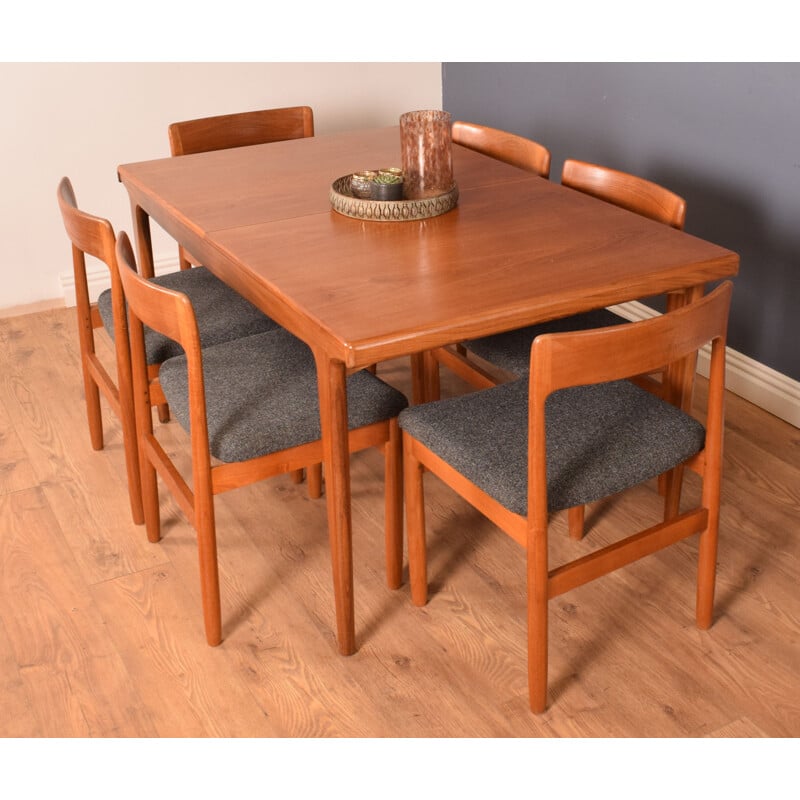 Teak vintage extending dining set, Denmark,1960s