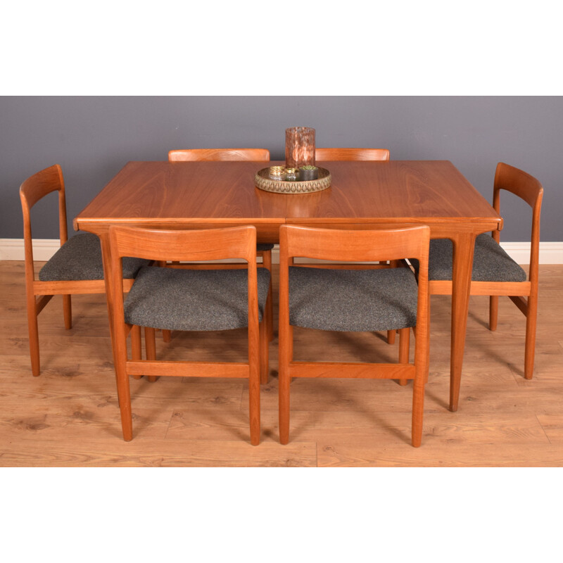 Teak vintage extending dining set, Denmark,1960s