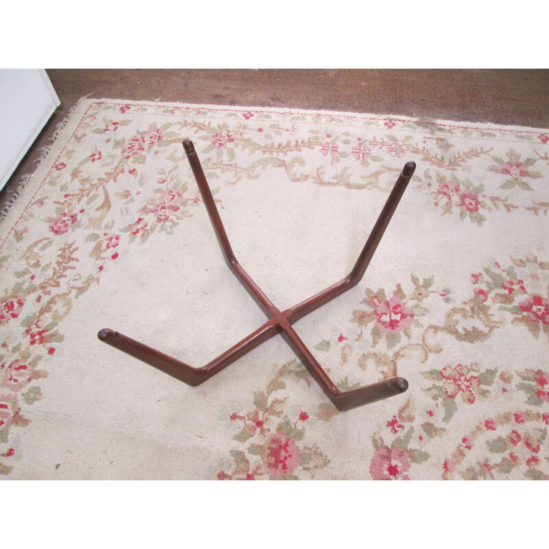 Vintage teak and glass coffee table